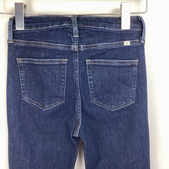 SUNDAY BEST LIGHTLY FLAIR LEG DARK DENIM JEANS 0 - Picture 9 of 11